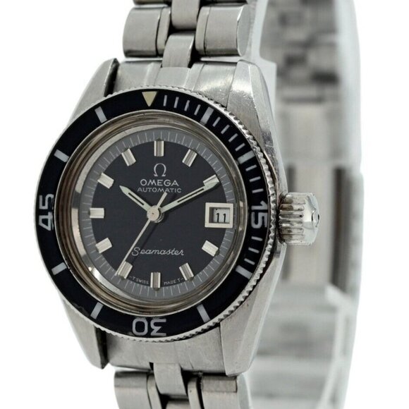 Rare Omega 25mm Ladies Seamaster Automatic Cal 681 Blue Dive Watch Ref: 566.024! - Picture 2 of 10